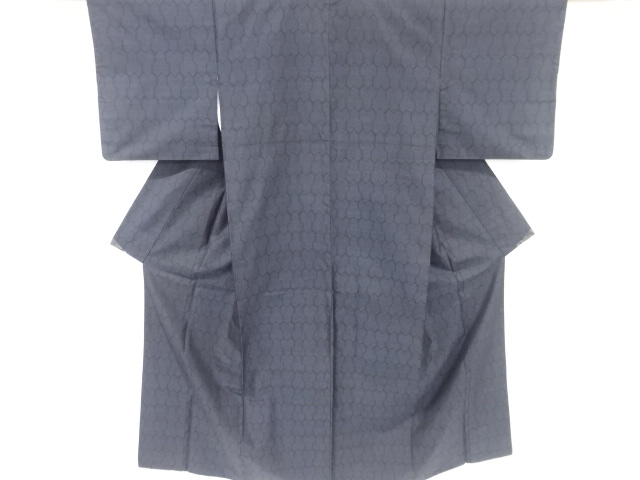 JAPANESE KIMONO / DORO OSHIMA TSUMUGI / WOVEN BISHAMON KIKKO PATTERN